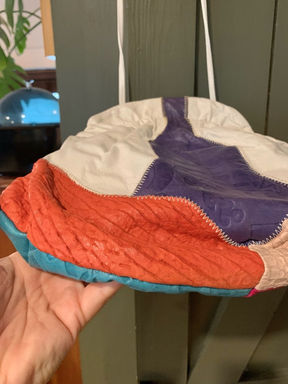 Vintage Leather Patchwork Purse - Picture 8 of 11